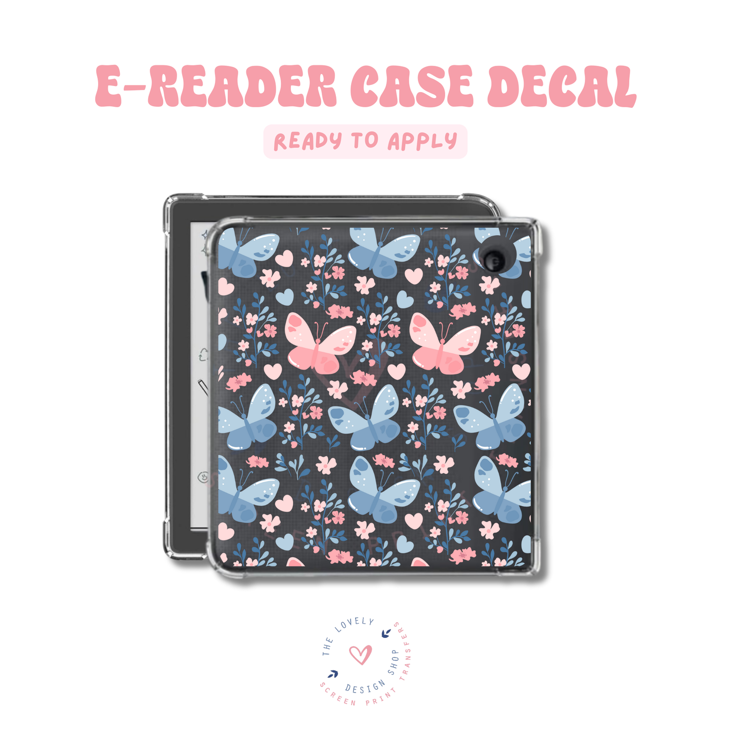 Floral Flutter - UV DTF E-Reader Decal - Feb 24
