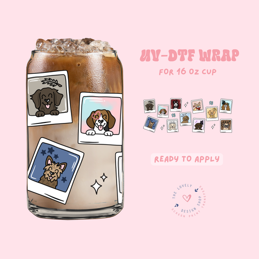 Eras Pups Polaroids - UV DTF 16 oz Libbey Cup Wrap - Jan 27
