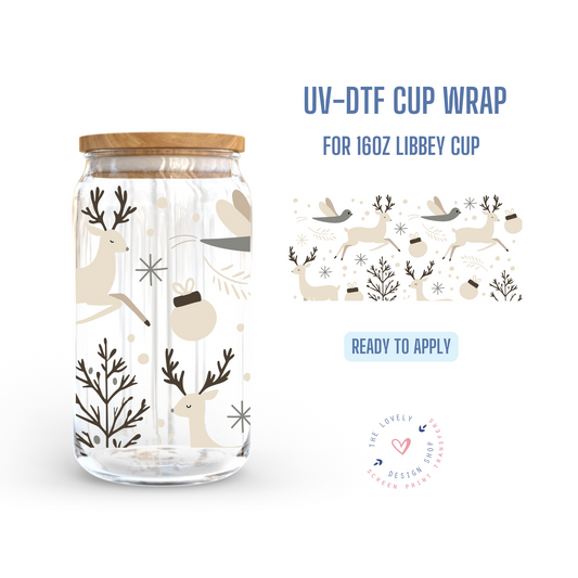 Festive Fawn - UV DTF 16 oz Libbey Cup Wrap - Oct 28
