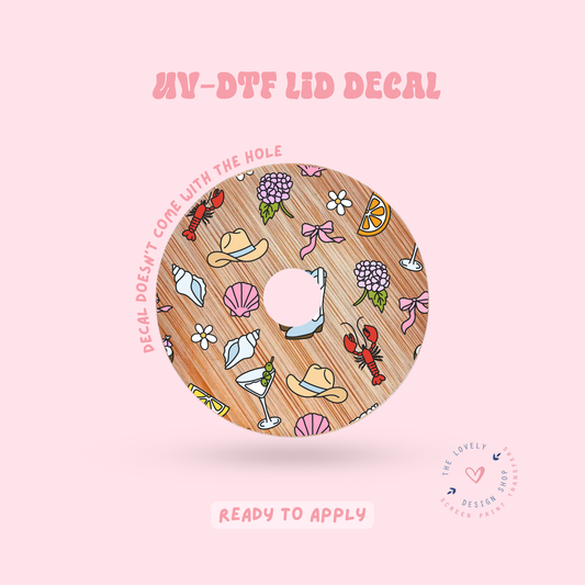Coastal Colorful Cowgirl - UV DTF Lid Decal - Apr 23