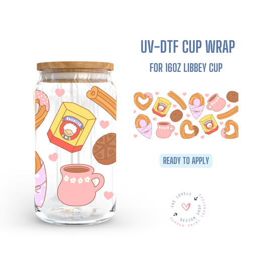 Heart Churros - UV DTF 16 oz Libbey Cup Wrap - Aug 12