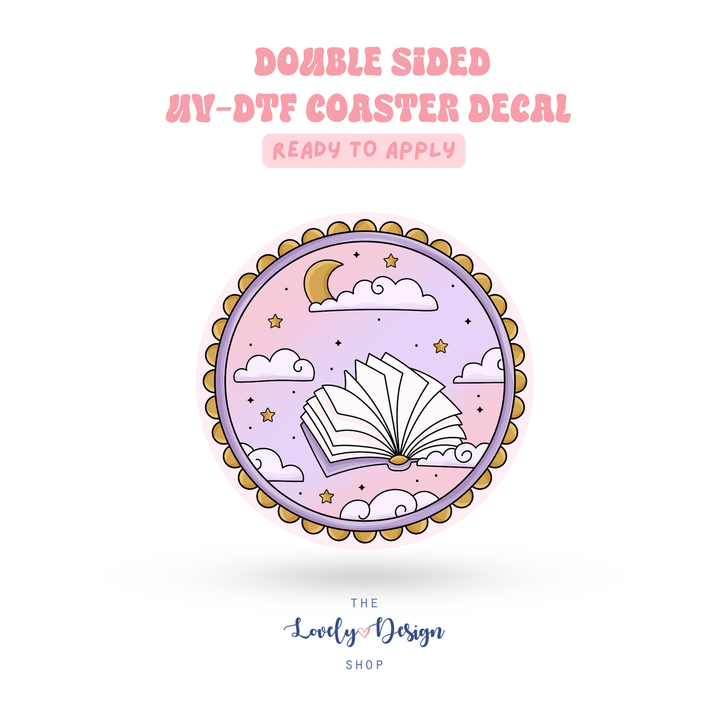 Late Night Reading Frame - UV DTF Coaster Decal - Sep 15
