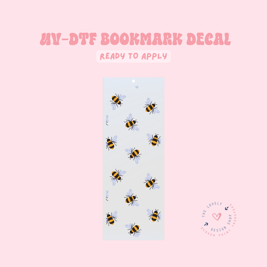 Ditsy Bees - UV DTF Bookmark Decal - Feb 4