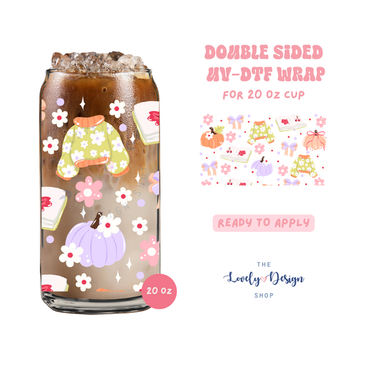 Autumn Happy - UV DTF 20 oz Libbey Cup Wrap - Aug 27