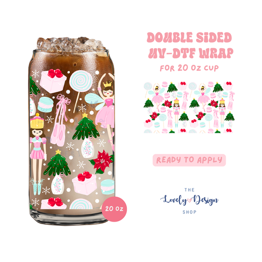 Nutcracker Ballerina - UV DTF 20 oz Libbey Cup Wrap - Aug 27