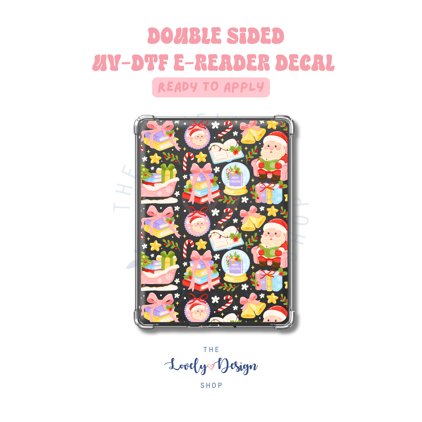Bookish Santa - UV DTF E-Reader Decal - Aug 27