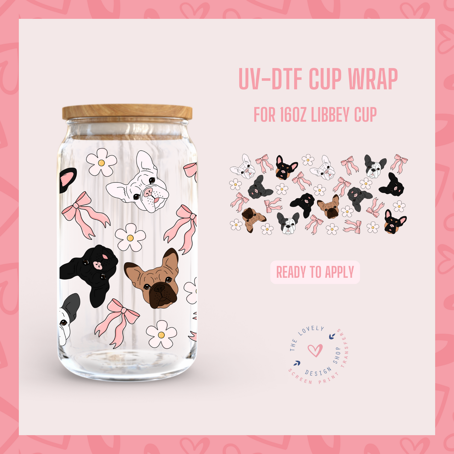 Bulldog - UV DTF 16 oz Libbey Cup Wrap - Sep 9
