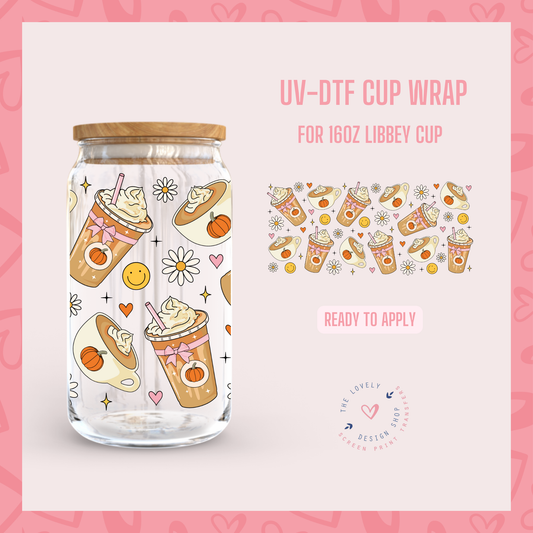 Fall Drinks - UV DTF 16 oz Libbey Cup Wrap - Jul 22