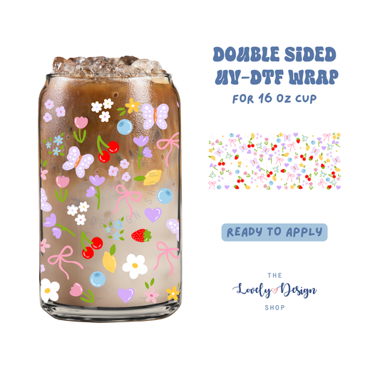 Colorful Summer - UV DTF 16 oz Libbey Cup Wrap - Aug 8