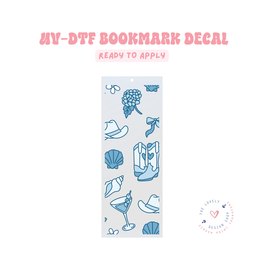 Coastal Blue Cowgirl - UV DTF Bookmark Decal - Apr 23