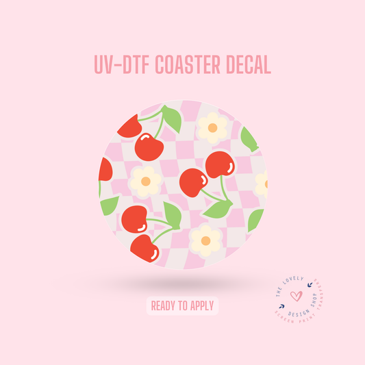 Happy Cherry - UV DTF Coaster Decal - Jan 20