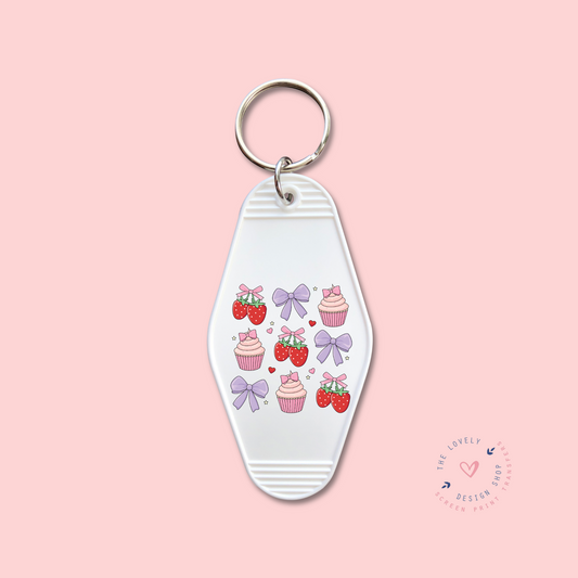 Strawberries And Cupcakes - Keychain UV DTF Decal - Dec 9