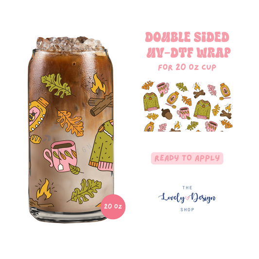 Autumn Nights - UV DTF 20 oz Libbey Cup Wrap - Aug 27