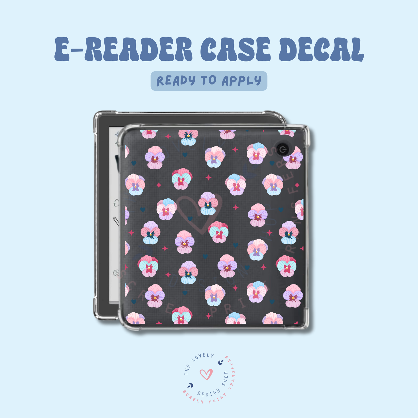 Pansy - UV DTF E-Reader Decal - May 2