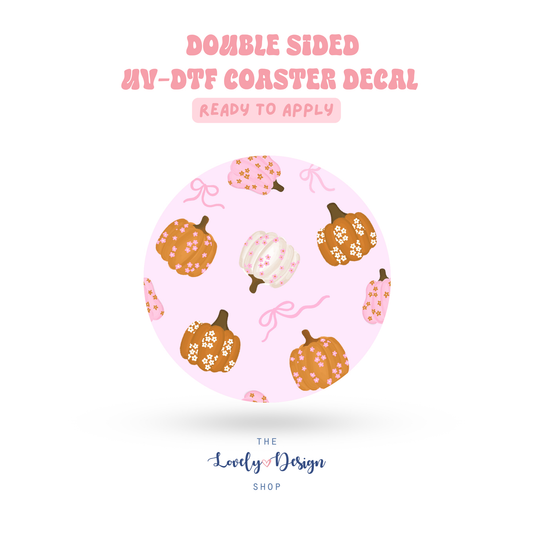 Coquette Pumpkins - UV DTF Coaster Decal - Aug 8