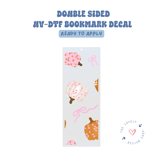 Coquette Pumpkins - UV DTF Bookmark Decal - Aug 8