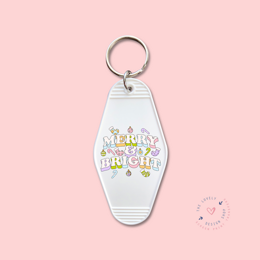 Merry & Bright -  Keychain UV DTF Decal - Sep 16