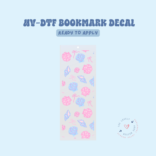Coquette Shells - UV DTF Bookmark Decal - Apr 23