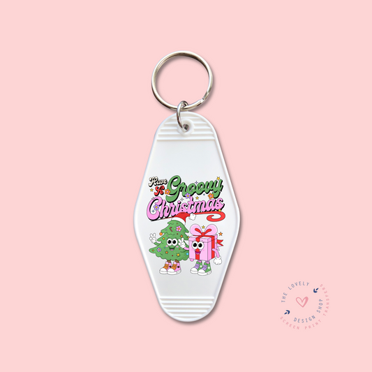 Have A Groovy Christmas w/Characters -  Keychain UV DTF Decal - Oct 8