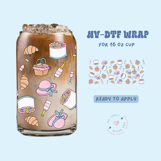 Picnic Days - UV DTF 16 oz Libbey Cup Wrap - Feb 19