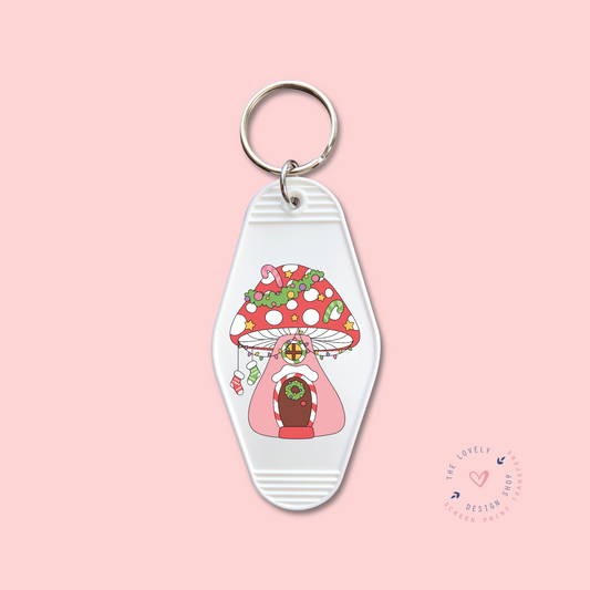 Christmas Groovy Mushroom -  Keychain UV DTF Decal - Oct 15