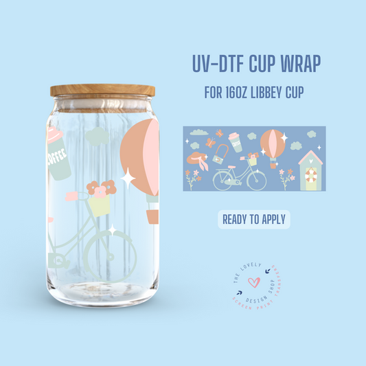 Summer Vibes - UV DTF 16 oz Libbey Cup Wrap (Ready to Ship)
