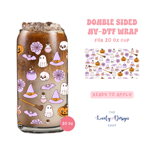 Purplish Halloween - UV DTF 20 oz Libbey Cup Wrap - Aug 27