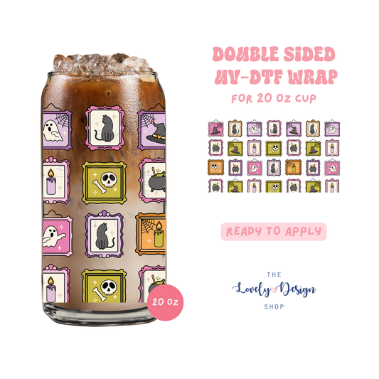Halloween Picture Frames - UV DTF 20 oz Libbey Cup Wrap - Aug 27