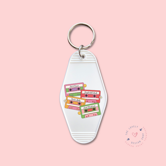Christmas Cassette Tapes -  Keychain UV DTF Decal - Oct 15