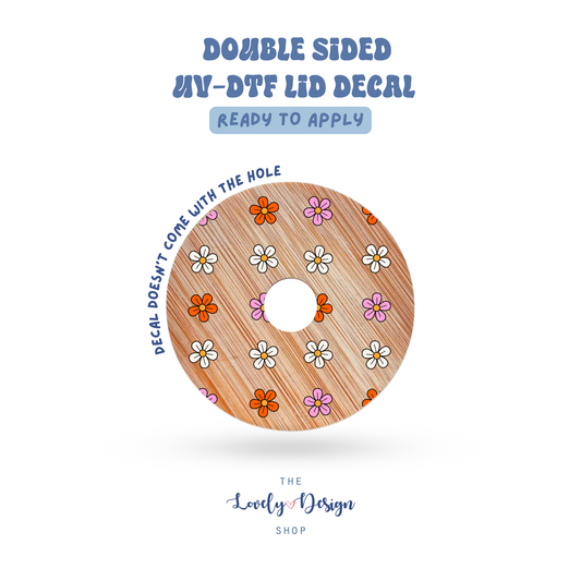Tiny Retro Flowers - UV DTF Lid Decal - Aug 27