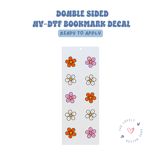 Tiny Retro Flowers - UV DTF Bookmark Decal - Aug 27