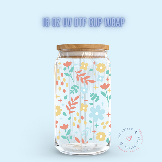 Sweet Spring - UV DTF 16 oz Libbey Cup Wrap (Ready to Ship) Jan 23