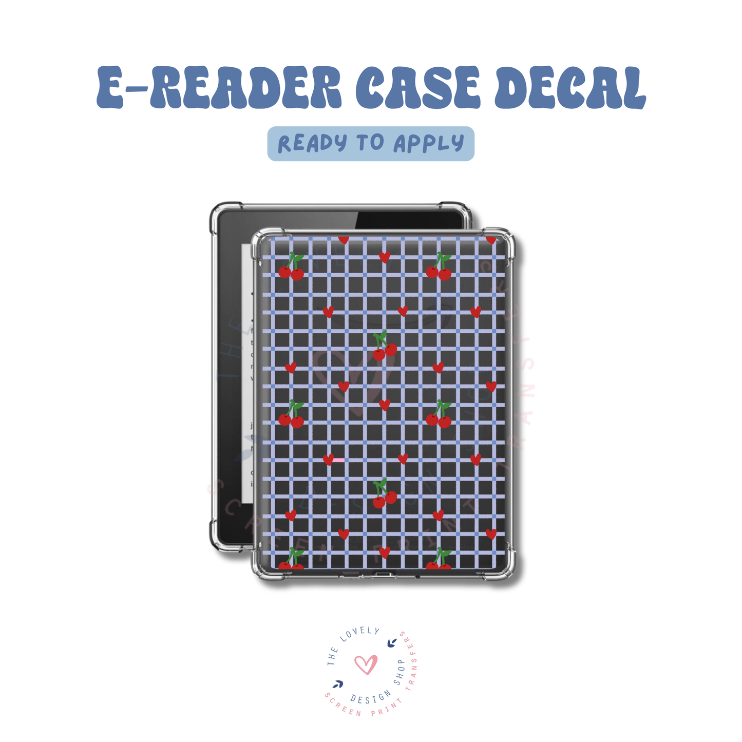 Blue & Red Gingham - UV DTF E-Reader Decal - Jan 27