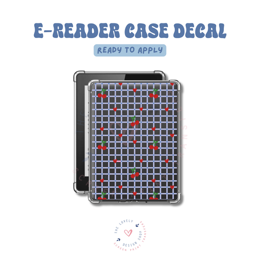 Blue & Red Gingham - UV DTF E-Reader Decal - Jan 27