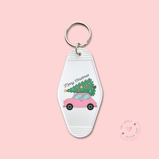 Vintage Car With Tree -  Keychain UV DTF Decal - Sep 16