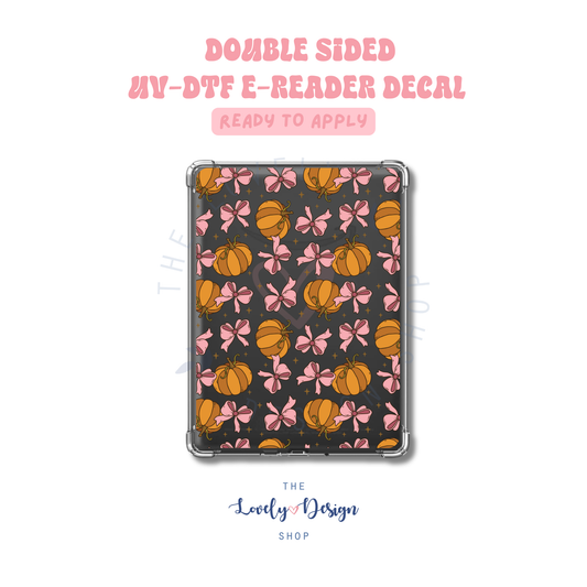 Classic Pumpkins And Bows - UV DTF E-Reader Decal - Aug 27