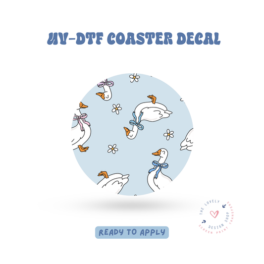 Coquette Geese - UV DTF Coaster Decal - Feb 4