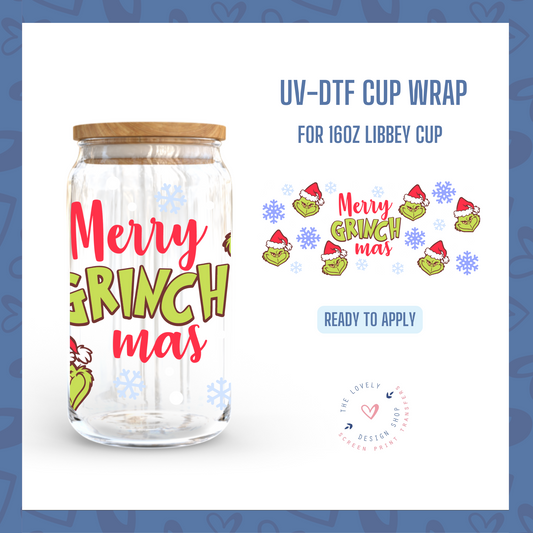 Merry Green Mas - UV DTF 16 oz Libbey Cup Wrap - Oct 21