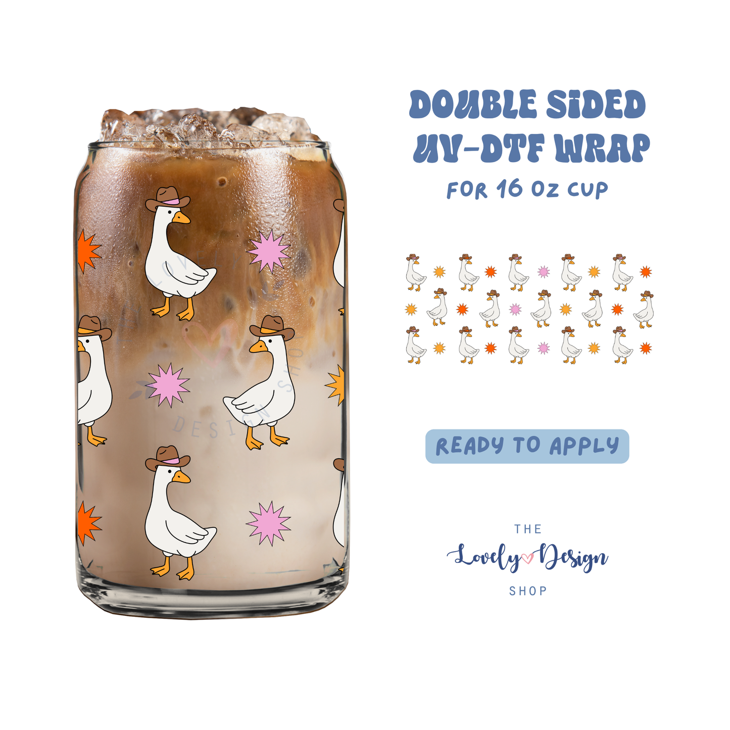 Cowboy Goose - UV DTF 16 oz Libbey Cup Wrap - Aug 8