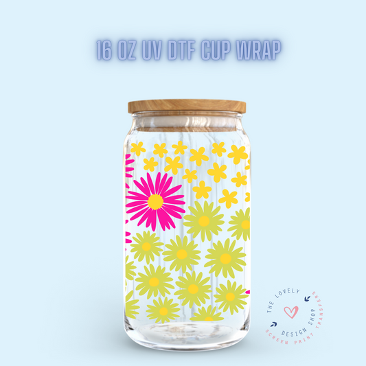Blossom - UV DTF 16 oz Libbey Cup Wrap (Ready to Ship) Feb 5