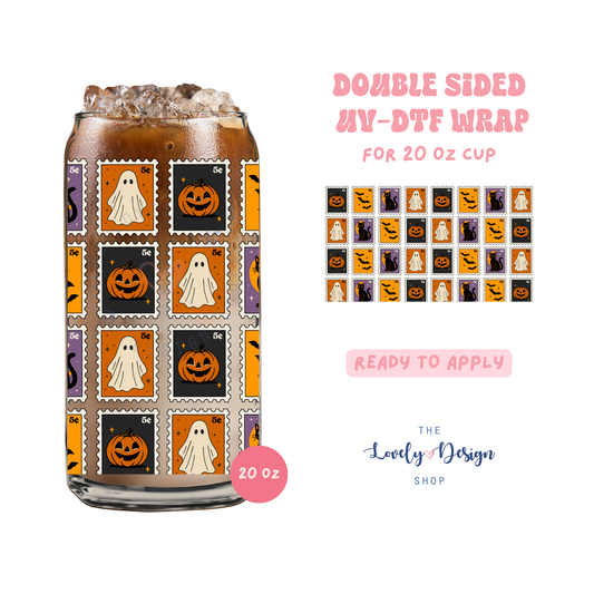 Halloween Stamps - UV DTF 20 oz Libbey Cup Wrap - Aug 27