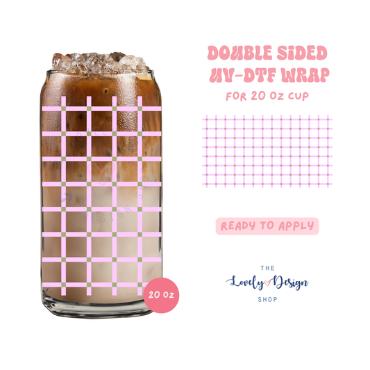 Plaid - UV DTF 20 oz Libbey Cup Wrap - Aug 27