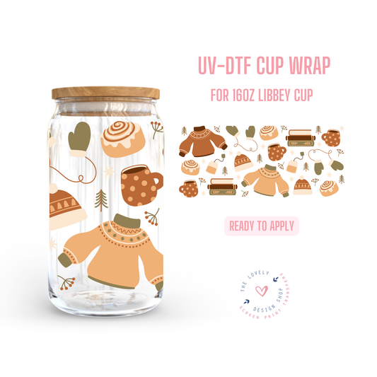 Cozy Winter - UV DTF 16 oz Libbey Cup Wrap - Oct 15
