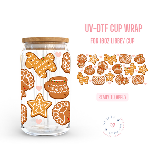 Mexican Christmas Cookies - UV DTF 16 oz Libbey Cup Wrap - Oct 21