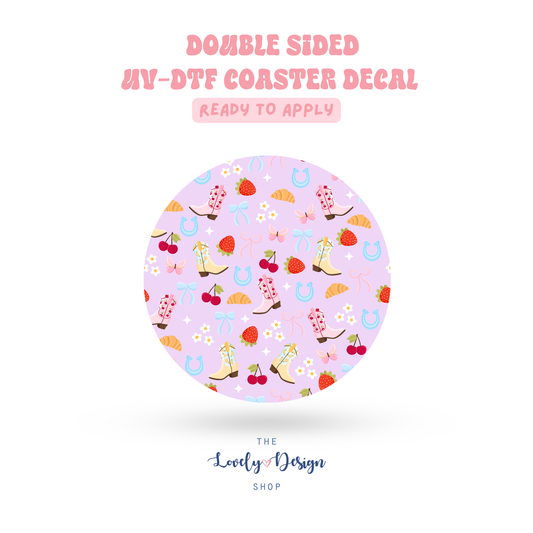 Cowgirl Summer - UV DTF Coaster Decal - Aug 8
