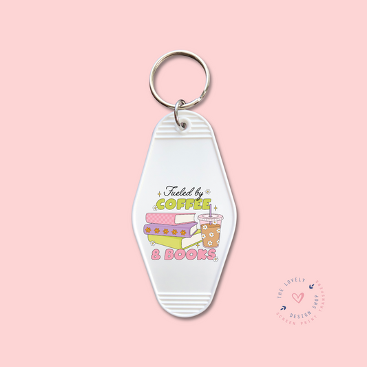 Fueled By Coffee And Books -  Keychain UV DTF Decal - July 29