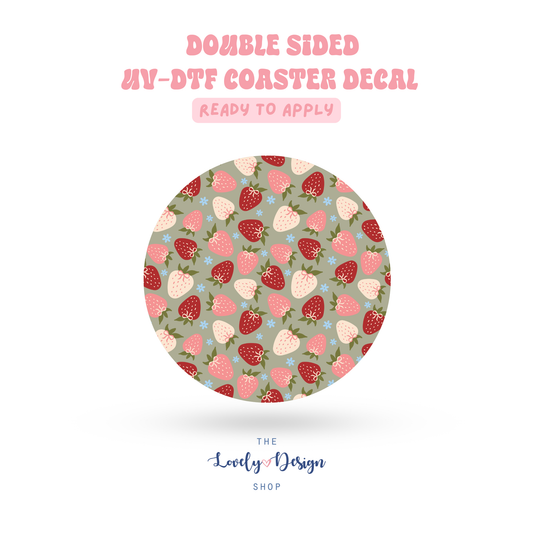 All Kinds Of Strawberries - UV DTF Coaster Decal - Aug 27