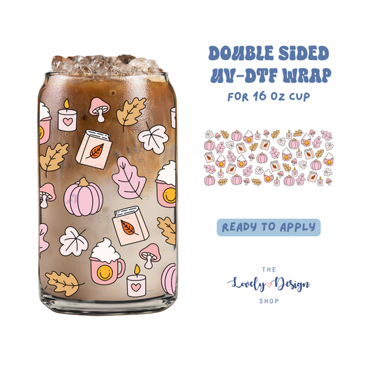 Fall Things - UV DTF 16 oz Libbey Cup Wrap - Aug 8