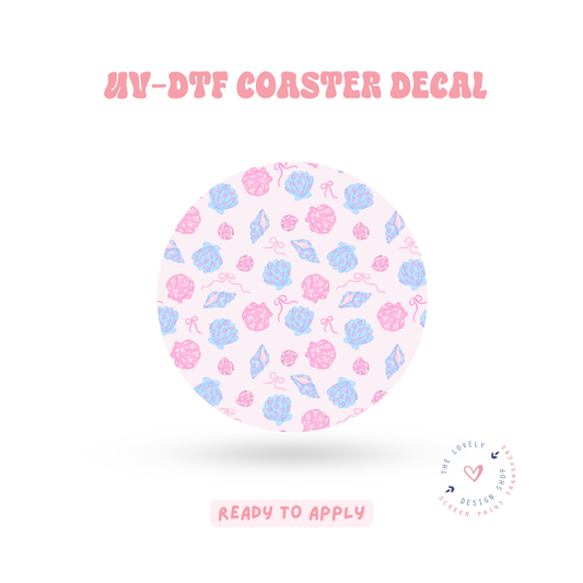 Coquette Shells - UV DTF Coaster Decal - Apr 23