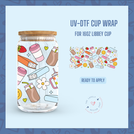 Bookish Girlie - UV DTF 16 oz Libbey Cup Wrap - Jul 15